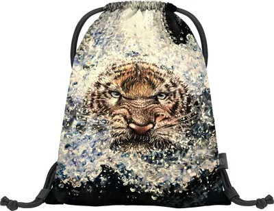 Produktbild von Baagl Turnbeutel für Mädchen, Jungen, Sportbeutel für Kinder, Teenager, Schule und Sport Schuhbeutel, Earth Sportsack (Tiger)