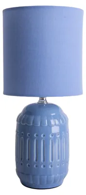 Image de Lampe de table, céramique textile, bleu clair, H 30 cm