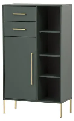 Obrázek produktu pro Koupelnová skříňka vysoká Möbelpartner Kent zelená 67,1 x 117,4 x 33,1 cm