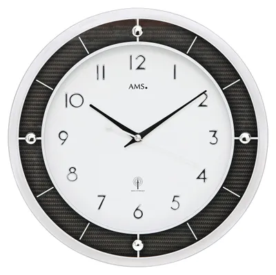 Imagen del producto de Reloj de pared con radio, marca AMS Funkwerk, dimensiones 30x30x4 cm, modelo 5854