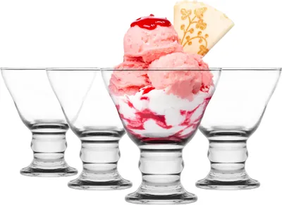 Produktbild von GLASMARK® Eisbecher 4-Set 200ml Große (max. 250ml) 4 Stück Eisschalen Dessertschalen Eisgläser Dessertglas transparent ideal für Sorbet Dessert Tiramisu Pudding Eis Panna Cotta - Hochwertige Qualität