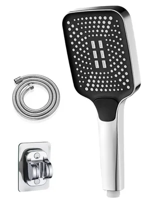 Produktbild von Duschkopf Wassersparend, Duschbrause mit 3 Strahlarten, 1.5m Schlauch, Silber