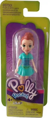 Immagine prodotto di Bambola singola Polly Pocket LILA con gonna turchese e strisce FWY22
