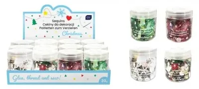 Image de Paillettes de décoration 30 g Christmas (12 pièces) - INTERDRUK