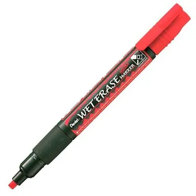 Image de Marqueur craie Pentel WET ERASE SMW26, pointe biseautée, rouge