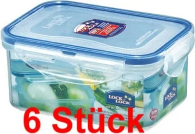 Produktbild von Lock & Lock Freshness Box Rectangular 600ml 151x108x69mm HPL811 Sada 6 plechovek