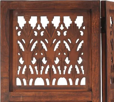 Image de vidaXL Séparateur de pièce 5 pièces sculpté à la main brun 200×165 cm bois de mangue