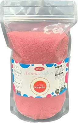Produktbild von 1 KG Kirsche Farbzucker Aromazucker für Zuckerwatte Bunt | Zuckerwattezucker