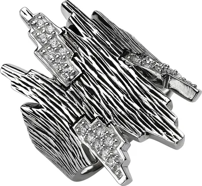 Produktbild von Gr. 60 Damen Ring 925 Sterling Silber geschwärzt 24 Zirkonia Silberring