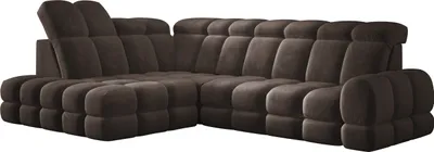 Image de DomoHome Canapé d'angle Tollo Gris Tissu Salvador Côté gauche 302x217x105 cm, Canapé en L avec fonction sommeil, Tiroir de lit 120x85x17 cm, Réglable électriquement