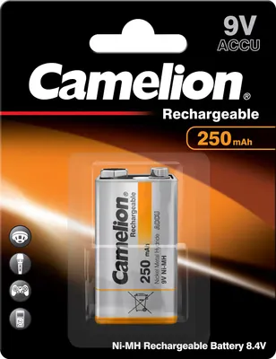 Image de Camelion Batterie rechargeable Ni-MH 9V bloc 250 mAh 1 blister 17025122
