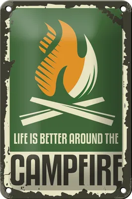 Produktbild von Blechschild Camping 12x18cm campfire life is better