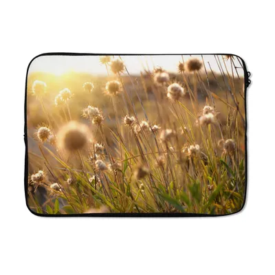 Produktbild von MuchoWow® Laptop Hülle 13 Zoll Pflanzen - Natur - Blumen - Sonne - Horizont Laptoptasche - Laptophülle - Sleeve - Rundumschutz