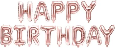Immagine prodotto di Palloncino foil decorazione compleanno Happy Birthday oro rosa 340 cm x 35 cm