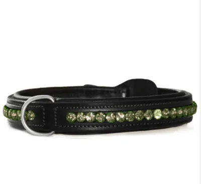 Zdjęcie produktu dla Obroża dla psa "Equestrian Stockholm" w kolorze głębokiej oliwki, rozmiar 30 cm
