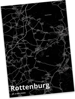 Produktbild von Mr. & Mrs. Panda Ansichtskarte Rottenburg - Geschenk, Grußkarte, Postkarten, Stadt Dorf Karte Landkarte Map Stadtplan, Postkarte, bildkarte, Ansichtskarten