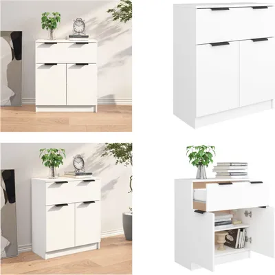 Produktbild von vidaXL Sideboard Weiß 60x30x70 cm Holzwerkstoff - Sideboard - Sideboards - Schrank - Lagerschrank