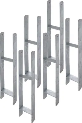 Produktbild von 6x siwitec H-Pfostenträger 6 mm, 800 x 141 mm, feuerverzinkt, Pfostenschuh, Pfostenhalter, H-Anker