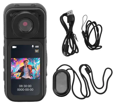 Produktbild von 1080P Daumen Action Kamera Magnetische Ein-Klick-Aufnahme POV Tragbarer Camcorder für Radfahren Reisen Haustier Vlog 180 Grad drehbar Schwarz