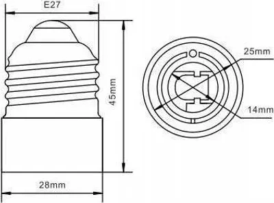 Produktbild von E27 auf E14 Adapter