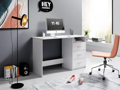 Produktbild von Schreibtisch Computertisch Arbeitstisch Bürotisch Laptoptisch Büromöbel "Mack I" Weiß