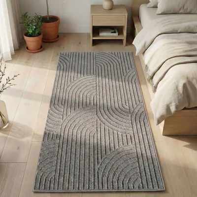 Image de Carpetsale24 Tapis Salon Design Bohème Bouclé Boucles Style Scandinave Résistant Ultra Doux pour Chambre à Coucher, Taille: 60x110 cm