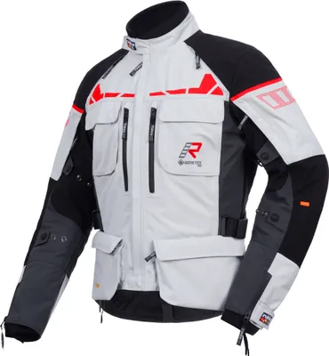 Zdjęcie produktu dla Tekstylna kurtka motocyklowa Rukka Ecuado-R, jasnoszary/czarny/czerwony, 46
