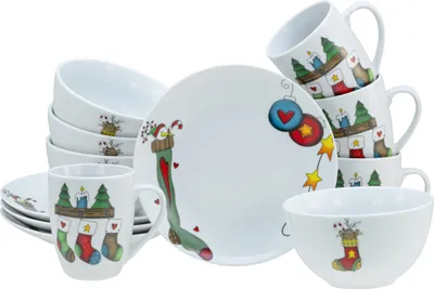 Produktbild von CreaTable, 21848, Luna Socken, Frühstücksset 12-tlg, Porzellan