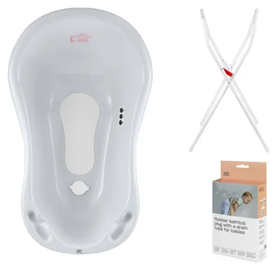 Image de Baignoire bébé, support, évacuation - Gris