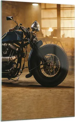 Produktbild von Bilder auf glas - Einteilig - Motorrad Motor - 70x100cm - Glasbilder - Wandbilder - Bilder - zum Aufhängen bereit - Wanddekoration aus Glas - Glas Bilder - Wandbild auf Glas - GPA70x100-4233