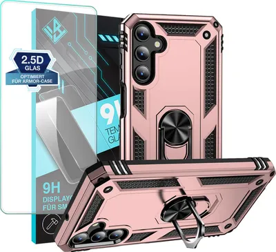 Produktbild von Armor Outdoor Handyhülle für Samsung Galaxy A15 / A15 5G Handy Panzer Case Schutzhülle mit 9H Displayglas Displayschutz Farbe: Rosegold