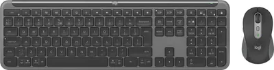 Zdjęcie produktu dla Logitech Signature Slim Combo MK950, Bezprzewodowy, RF Wireless + Bluetooth, Przełącznik nożycowy, QWERTY, Grafitowy, Dołączona myszka