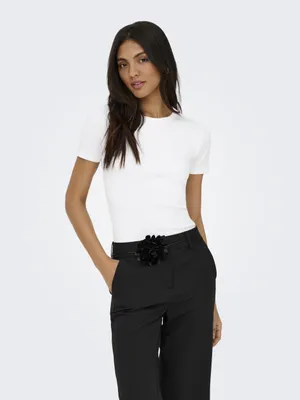 Produktbild von Only ONLVAL S/S O-NECK SOLID TOP JRS NOO Bright White XS