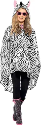 Produktbild von Smiffys - Kostüm-Poncho für Herren/Damen Uni SM1278 (Einheitsgröße) (Weiß/Schwarz)