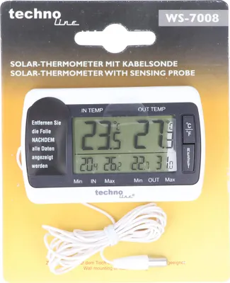 Produktbild von Thermometer, Innen- & Außentemperatur, MIN/MAX Speicher, weiß-grau