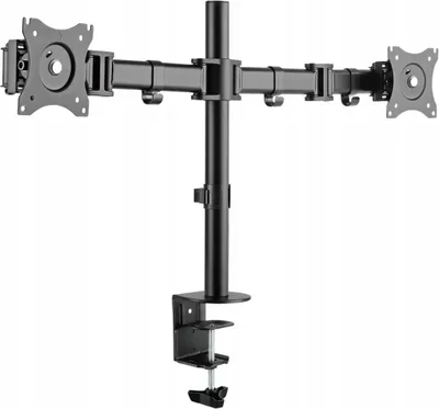 Immagine prodotto di ULTRADESK SKELETON Doppio supporto regolabile per 2 monitor, 16KG, morsetto e gommino da tavolo, 17"-30