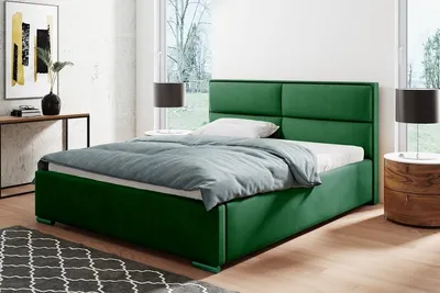 Produktbild von Furmeb24 - LARTE 140 x 200 cm - Polsterbett aus Holzrahmen , Doppelbett mit h¶her Kopsttze - Inclusive Matraze - (Velutto 10)