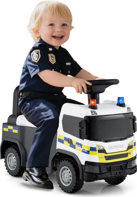 Obrázok produktu pre Policajné auto pre batoľatá s riadením a úložným priestorom