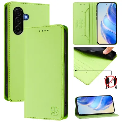 Obrázek produktu pro Kožené pouzdro pro Samsung Galaxy A57, flipové pouzdro s přihrádkami na karty, peněženkou a stojánkem Zelený