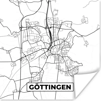 Produktbild von MuchoWow® Poster Göttingen - Karte - Stadtplan - Wegbeschreibung 75x75 cm - Wand Dekoration
