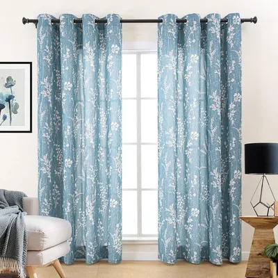 Imagen del producto de Cortinas - Color azul - Protección contra miradas indiscretas - Permiten el paso del 80% de la luz - Cortinas para salón y dormitorio