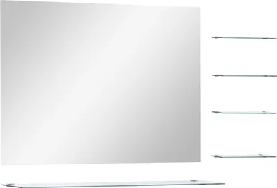Produktbild von vidaXL Wandspiegel mit 5 Ablagen Silbern 80×60 cm