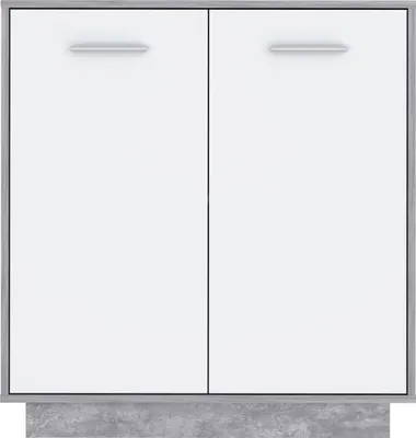 Obrázek produktu pro Nábytek24 Komoda Antuza Ntu221-C251 Skříň do obývacího pokoje 82,9 X 88,1 X 34,2 cm Beton Světle šedá/bílá