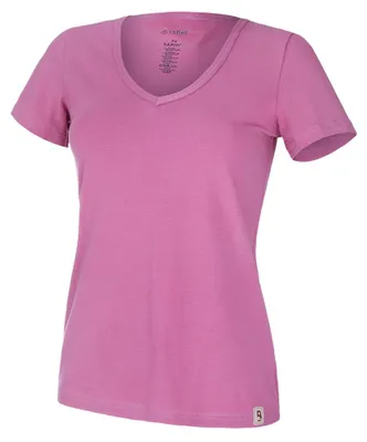 Produktbild von Damen T-Shirt  V-Ausschnitt kurzer Ärmel Outlast® - Dunkelaltrosa, M