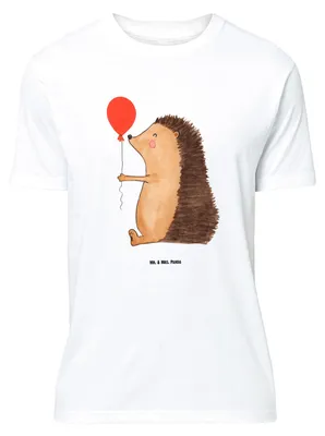 Produktbild von Mr. & Mrs. Panda Shirt Igel Luftballon - Weiß - Geschenk, Lustiges T-Shirt, Lustige Sprüche, Geburtstag, Ballon, Happy Birthday, Glückwunsch, Tshirt, Oversize, mit Spruch