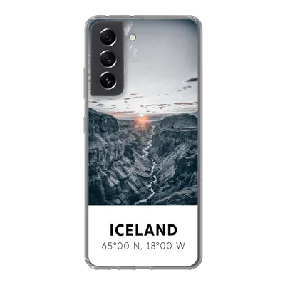 Produktbild von MuchoWow® Handyhülle Schutzhülle Hülle für Samsung Galaxy S21 FE Island - Sonne - Berge Silikon Softcase Handy Hülle - Mobiltelefonhülle