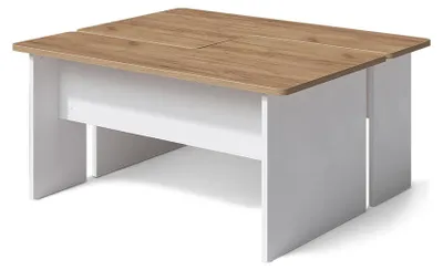 Productafbeelding van Salontafel set Vicco Duvo Goudkleurig Eiken/Wit 135 x 50 cm Set van 2, Model 61304