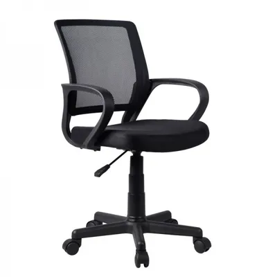 Produktbild von Casa Dolce Bürostuhl OZZ, für Kindern, 53x56,5x81-93 cm, Stoff und Netz, höhenverstellbar,  schwarz, mit Armlehnen