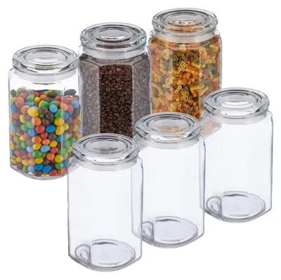 Image de Ensemble de 6 bocaux en verre hermétiques, capacité de 2400 ml