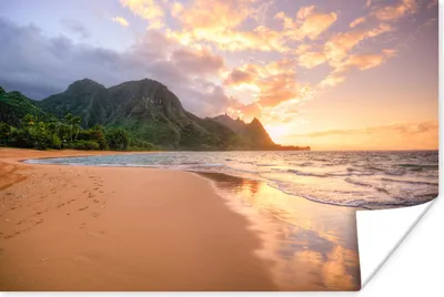 Produktbild von MuchoWow® Poster Strand - Hawaii - Himmel 180x120 cm - Fotoplakat